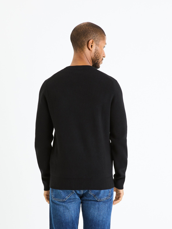 Celio Černý pánský basic svetr Celio Femoon