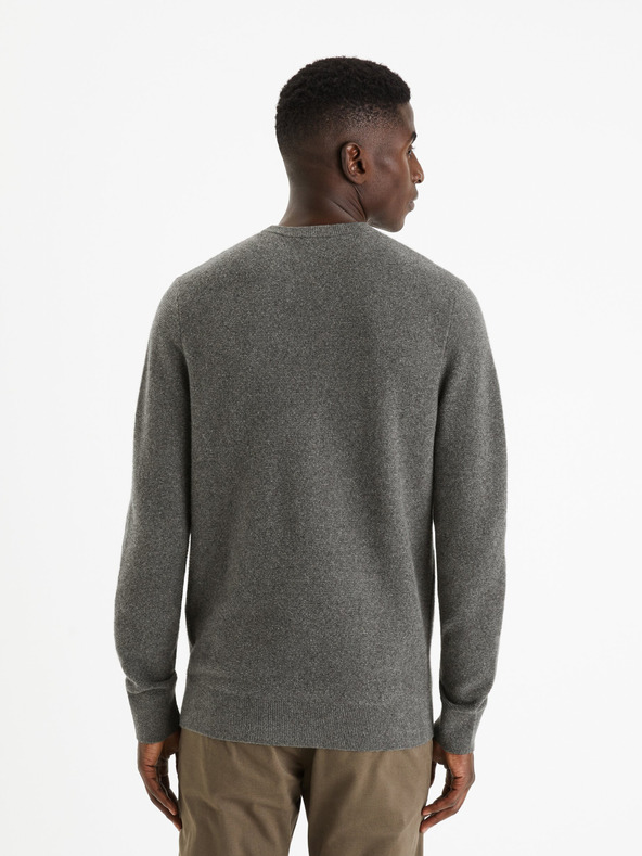 Celio Šedý pánský basic svetr Celio Felinode