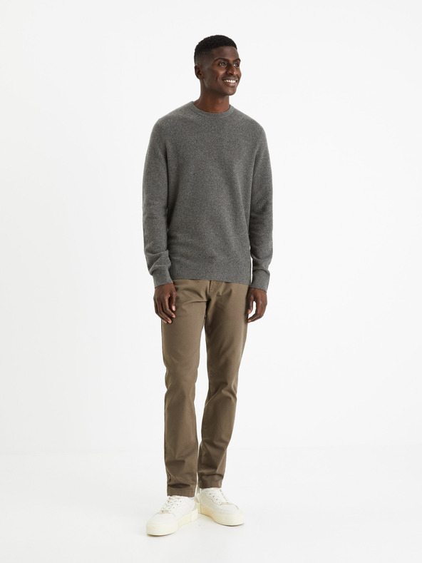 Celio Šedý pánský basic svetr Celio Felinode