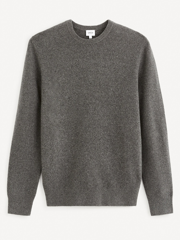 Celio Šedý pánský basic svetr Celio Felinode