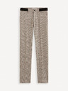 Celio Béžové pánské kostkované kalhoty Celio Fowinter