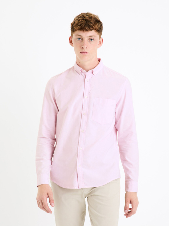 Celio Růžová pánská košile Celio Daxford
