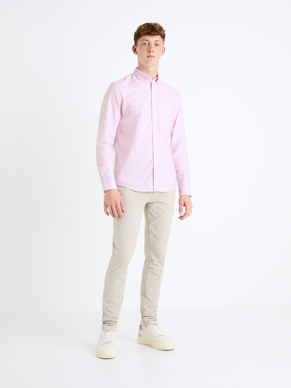 Celio Růžová pánská košile Celio Daxford