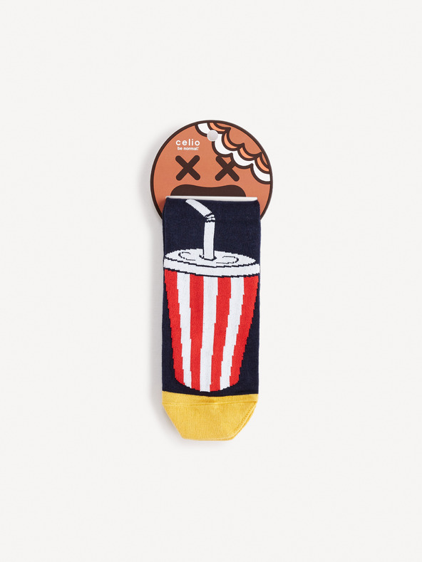 Celio Tmavě modré pánské vzorované ponožky Celio Soda