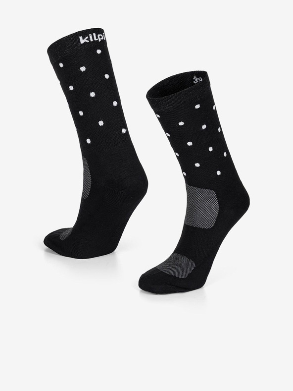 Kilpi Černé unisex puntíkované ponožky Kilpi DOTS