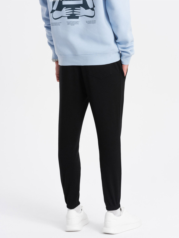 Ombre Clothing Černé pánské tepláky Ombre Clothing CARROT