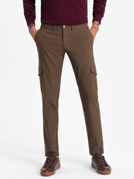 Ombre Clothing Khaki pánské cargo kalhoty Ombre Clothing