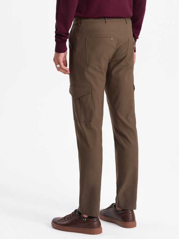 Ombre Clothing Khaki pánské cargo kalhoty Ombre Clothing