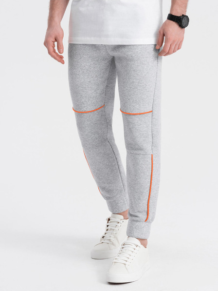 Ombre Clothing Světle šedé pánské tepláky Ombre Clothing