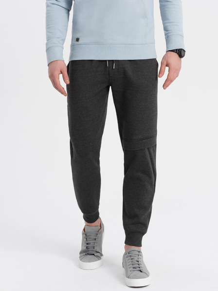 Ombre Clothing Tmavě šedé pánské tepláky Ombre Clothing