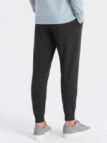 Ombre Clothing Tmavě šedé pánské tepláky Ombre Clothing