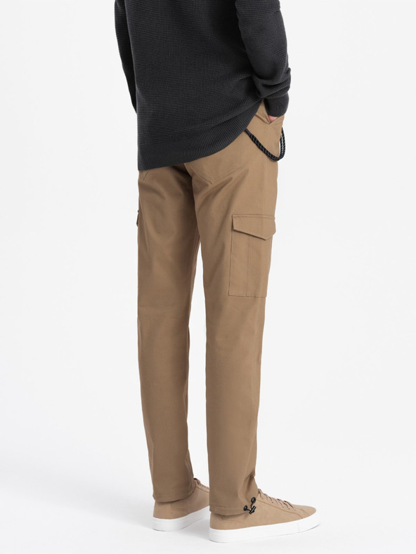 Ombre Clothing Hnědé pánské cargo kalhoty Ombre Clothing