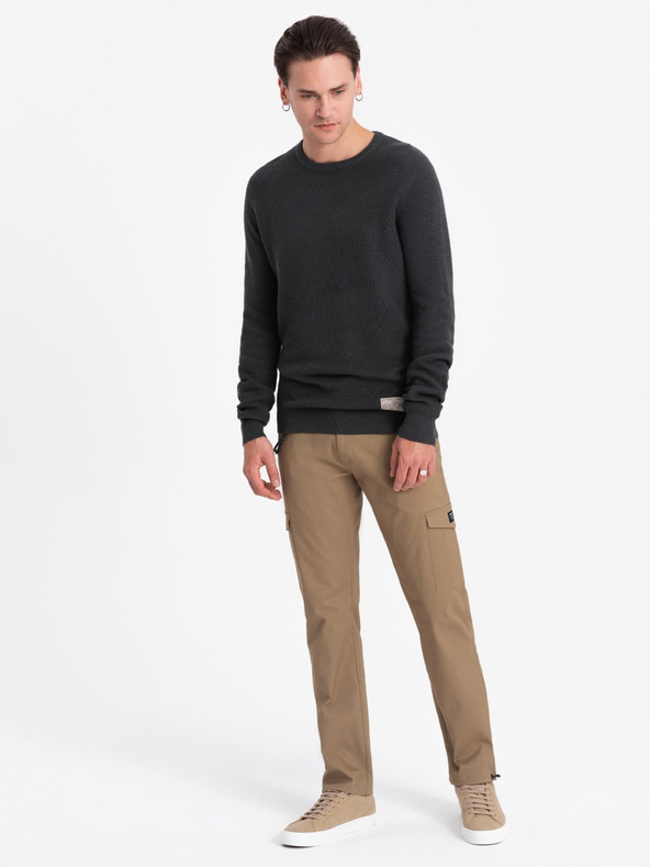 Ombre Clothing Hnědé pánské cargo kalhoty Ombre Clothing