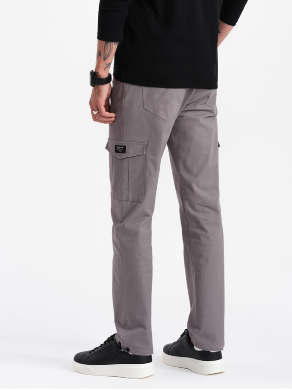 Ombre Clothing Šedé pánské cargo kalhoty Ombre Clothing