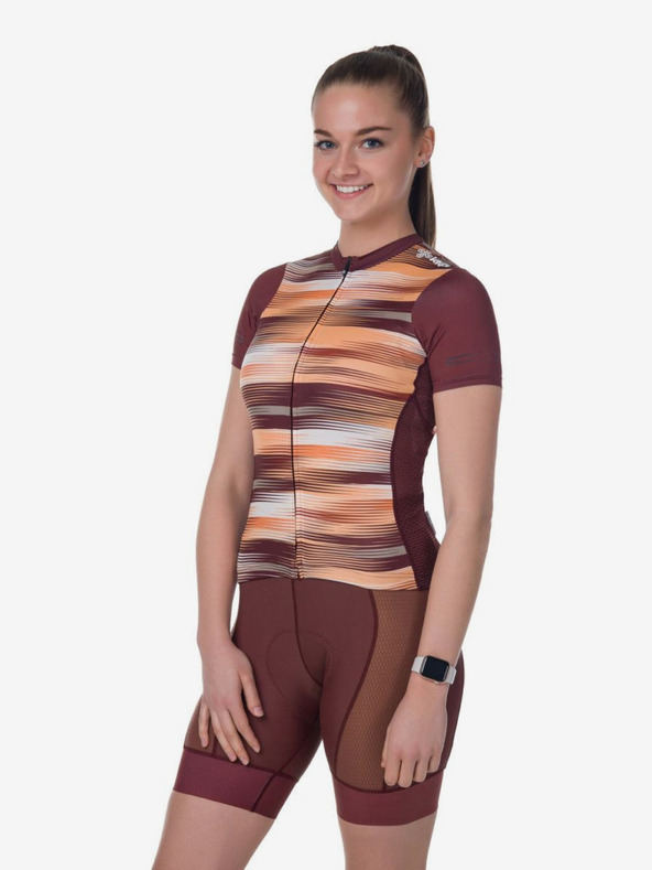 Kilpi Vínovo-oranžový dámský cyklistický dres Kilpi MOATE