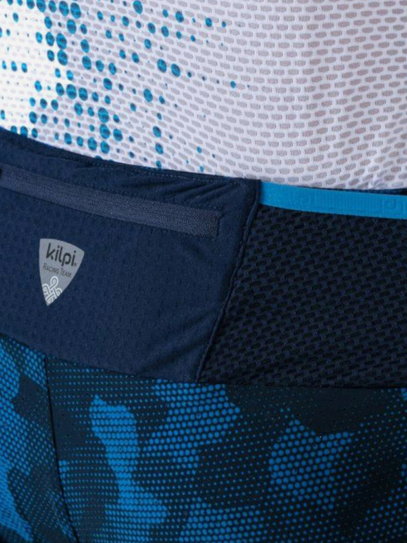 Kilpi Tmavě modré pánské vzorované běžecké šortky 2v1 Kilpi BERGEN