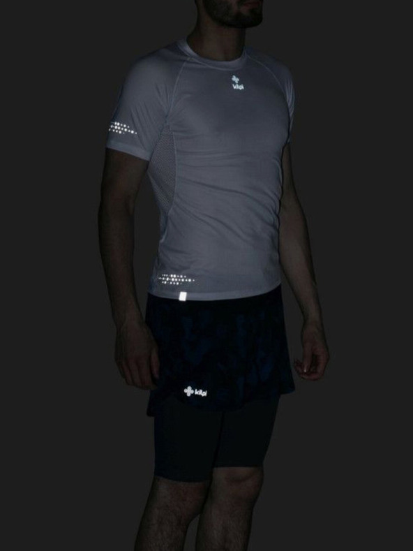 Kilpi Tmavě modré pánské vzorované běžecké šortky 2v1 Kilpi BERGEN