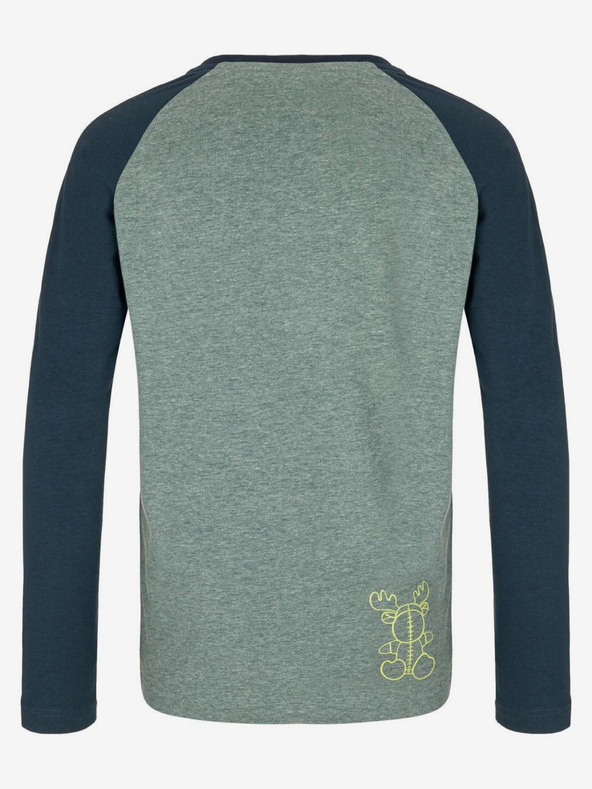 Kilpi Modro-zelené klučičí bavlněné tričko s dlouhým rukávem Kilpi SONIER
