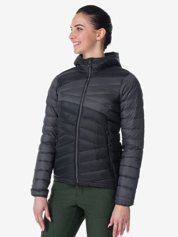 Kilpi Šedo-černá dámská péřová bunda Kilpi PYRAMIDEN