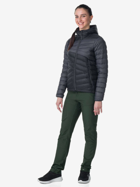 Kilpi Šedo-černá dámská péřová bunda Kilpi PYRAMIDEN