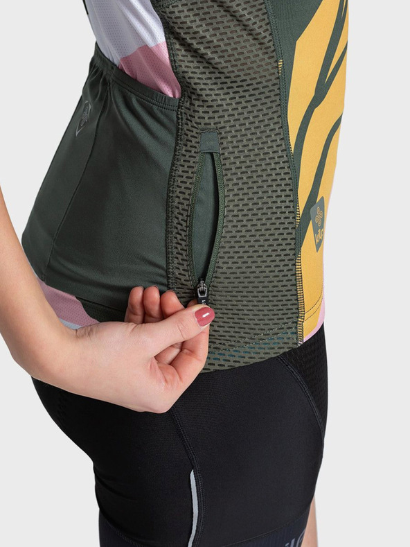 Kilpi Zeleno-růžové dámské sportovní tričko na zip Kilpi RITAEL