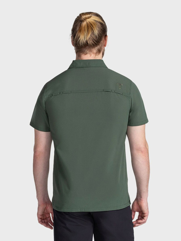 Kilpi Tmavě zelená pánská sportovní košile s krátkým rukávem Kilpi BOMBAY