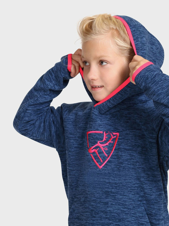 Kilpi Tmavě modrá holčičí flísová mikina s kapucí Kilpi FLOND