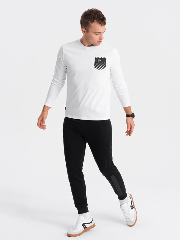 Ombre Clothing Bílé pánské tričko s potiskem Ombre Clothing