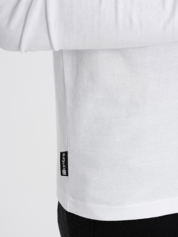 Ombre Clothing Bílé pánské tričko s potiskem Ombre Clothing