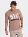 Ombre Clothing Hnědé pánské tričko Ombre Clothing