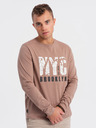 Ombre Clothing Hnědé pánské tričko Ombre Clothing