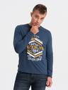 Ombre Clothing Tmavě modré pánské tričko Ombre Clothing