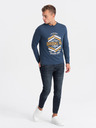 Ombre Clothing Tmavě modré pánské tričko Ombre Clothing