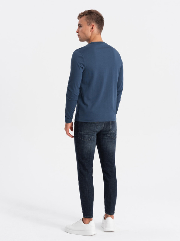 Ombre Clothing Tmavě modré pánské tričko Ombre Clothing