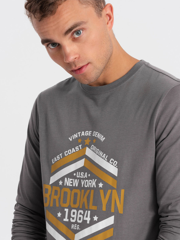 Ombre Clothing Šedé pánské tričko Ombre Clothing