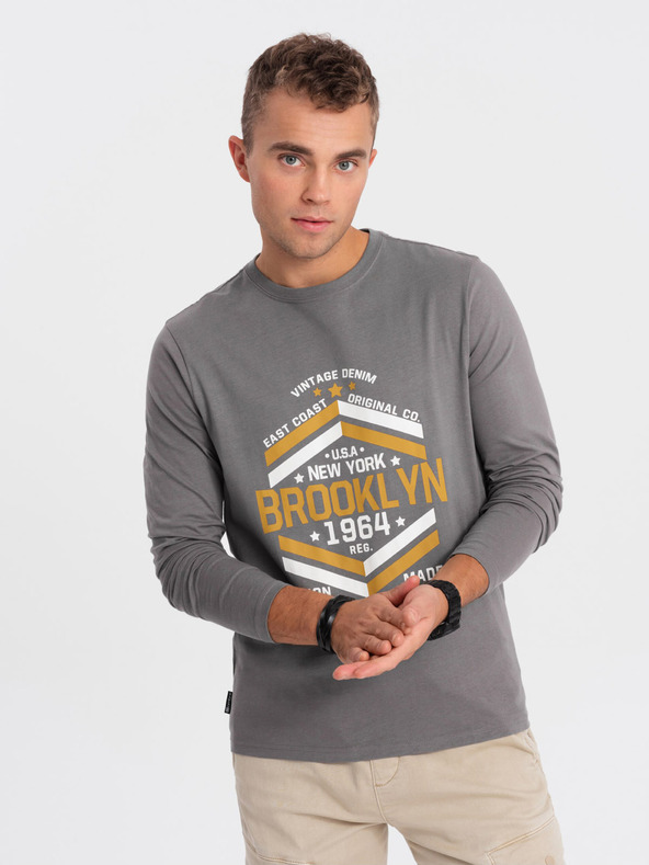 Ombre Clothing Šedé pánské tričko Ombre Clothing