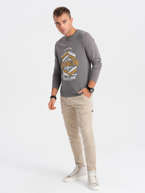 Ombre Clothing Šedé pánské tričko Ombre Clothing