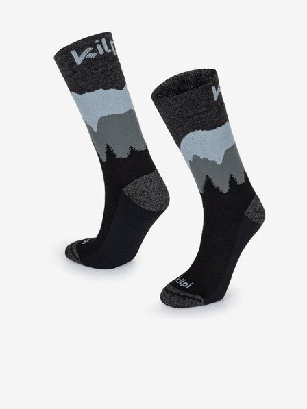 Kilpi Černé unisex ponožky z merino vlny Kilpi NORS-U