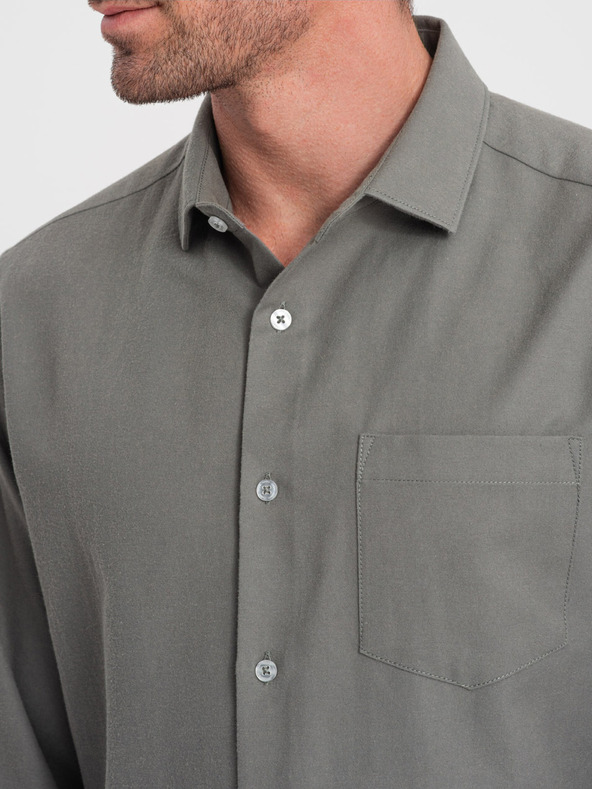 Ombre Clothing Khaki pánská košile Ombre Clothing