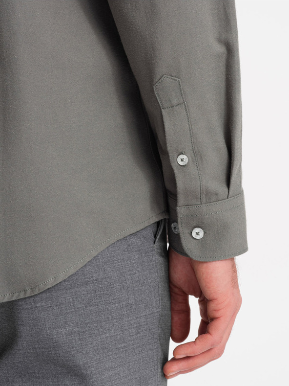 Ombre Clothing Khaki pánská košile Ombre Clothing