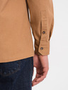 Ombre Clothing Hnědá pánská košile Ombre Clothing