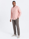 Ombre Clothing Světle růžová pánská košile Ombre Clothing