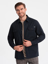 Ombre Clothing Tmavě modrá pánská svrchní košile Ombre Clothing