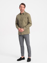 Ombre Clothing Zelená pánská svrchní košile Ombre Clothing