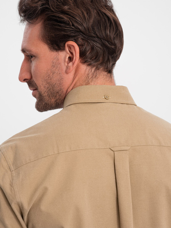 Ombre Clothing Světle hnědá pánská košile Ombre Clothing