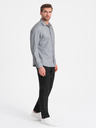Ombre Clothing Světle šedá pánská žíhaná košile Ombre Clothing