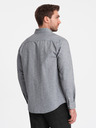 Ombre Clothing Světle šedá pánská žíhaná košile Ombre Clothing