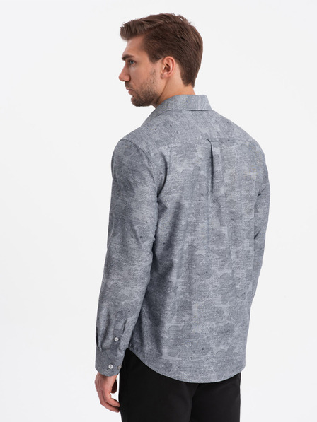Ombre Clothing Šedá pánská vzorovaná košile Ombre Clothing