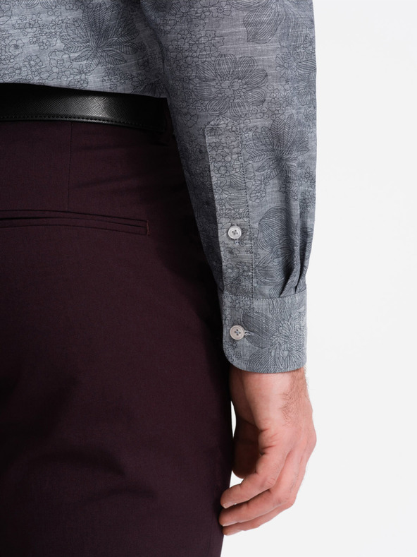 Ombre Clothing Šedá pánská vzorovaná košile Ombre Clothing