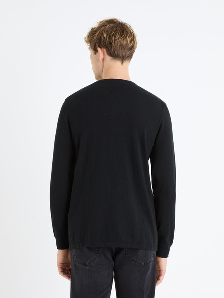 Celio Černý pánský basic svetr Celio Fepax